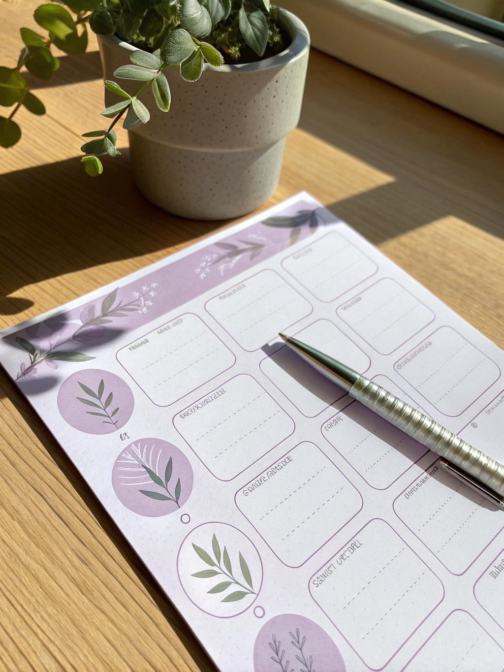 Neatly filled out senior dog medication schedule card with handwritten daily doses and emergency clinic numbers